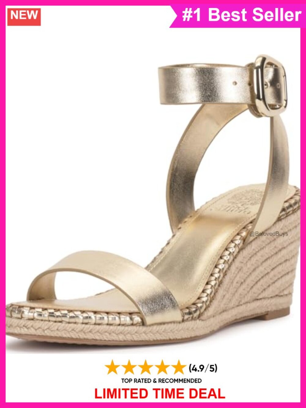 Faux Leather Ankle Strap Espadrille Wedge Sandals Open Round Toe Buckle